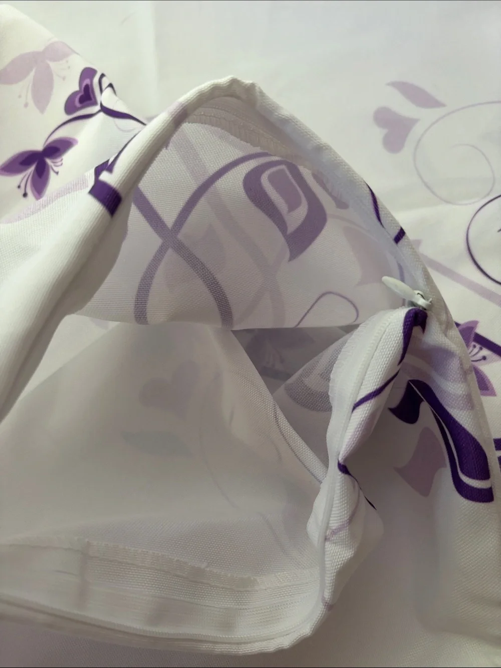 Purple Floral Vine Pillow Shams Cover Set - White & Purple (2) shams 20”x20”